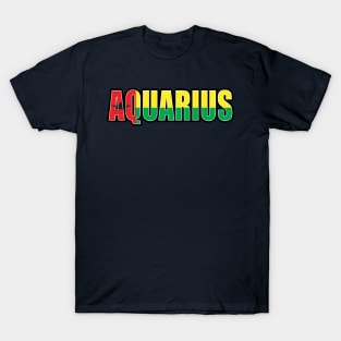 Aquarius Bissau Guinean Horoscope Heritage DNA Flag T-Shirt